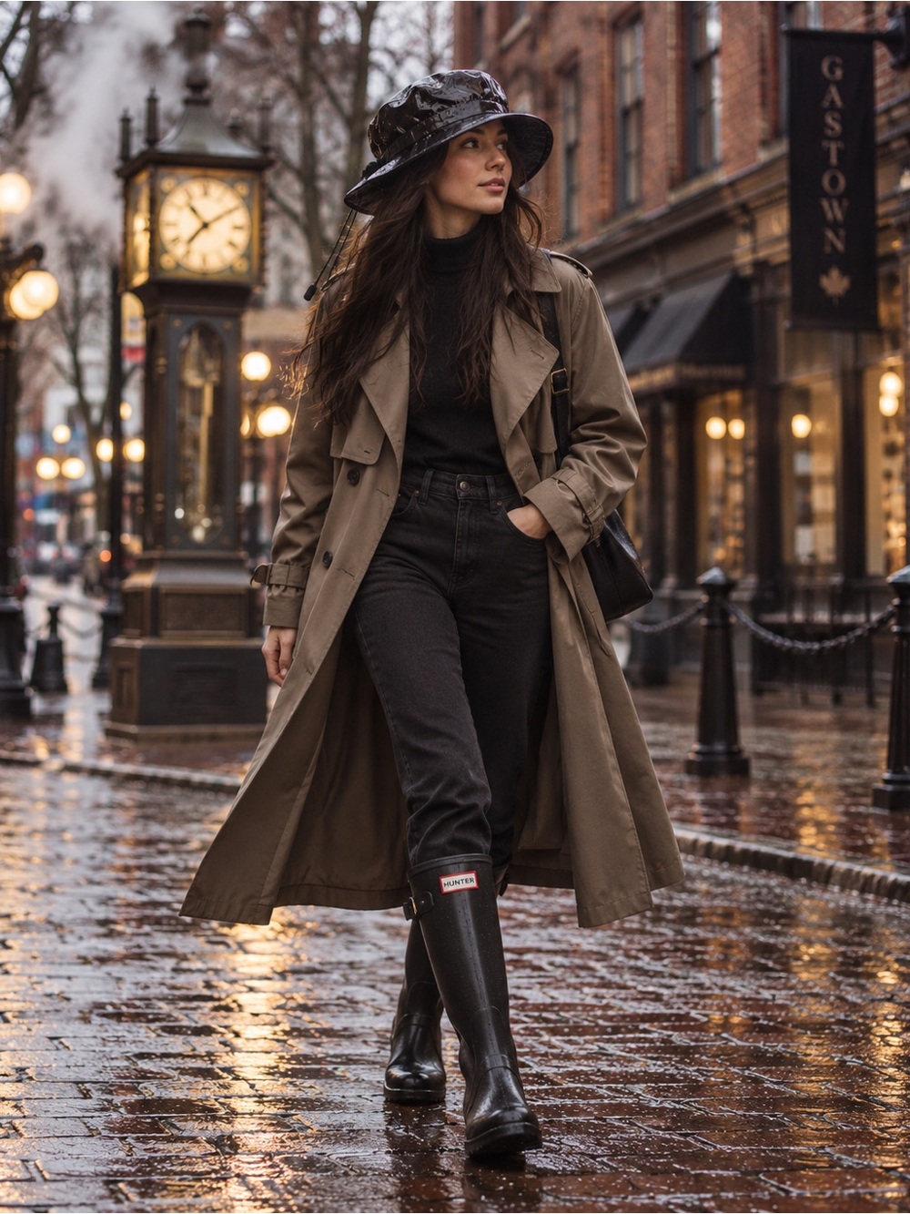 Baroness Ashbery Vancouver Black Rain Hat | West Coast Style 🖤🌧️🇨🇦